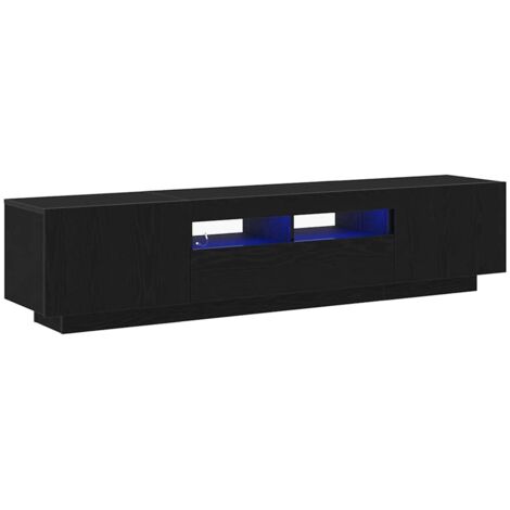 vidaXL Set mobile TV 2 pcs Nero 180 x 35 x 40 cm Legno (1/5)