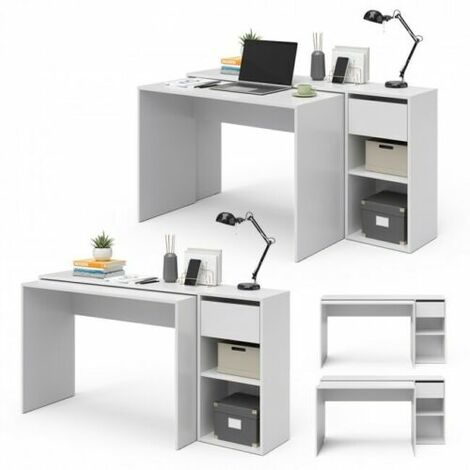 Tavolo per Computer NOVA Scrivania Angolare da Ufficio Salvaspazio Scrivania ad Angolo Ripiano Estraibile Scelta del Colore Tavolo Porta PC 170/136/74,5 cm 2 Piani di Lavoro 