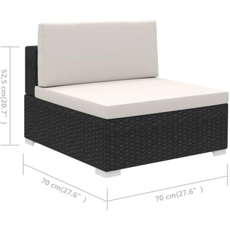 Salotto da giardino con divano modulabile e tavolino + cuscini vari colori colore : Nero e Bianco