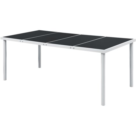 vidaXL Tavolo da Giardino 190x90x74 cm Nero in Acciaio
