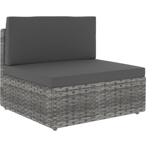 vidaXL Seduta Centrale Modulare in Polyrattan Grigia
