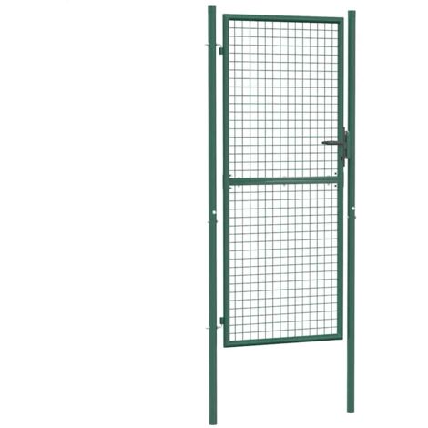 Cancello per Recinzione in Acciaio 100x200 cm Verde