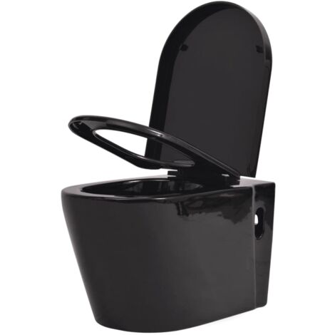WC Sospeso in Ceramica Nera