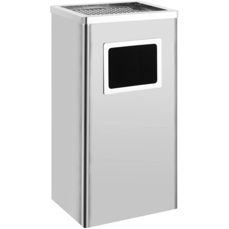 vidaXL Pattumiera con Posacenere da Albergo 45 L Acciaio Inox