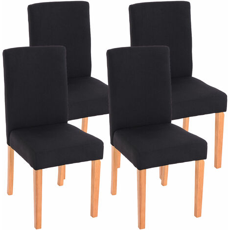 Set di 4 sedie in Tessuto per Sala da Pranzo Design moderno con gambe in  legno colore : nero