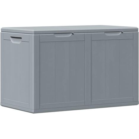 vidaXL Baule da Giardino 180 L Grigio Aspetto legno in PP