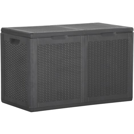 Baule da Giardino 180 L Nero in Rattan PP vidaXL 985270