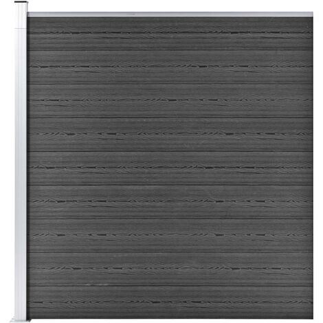 Pannello di Recinzione in WPC 175x186 cm Nero vidaXL