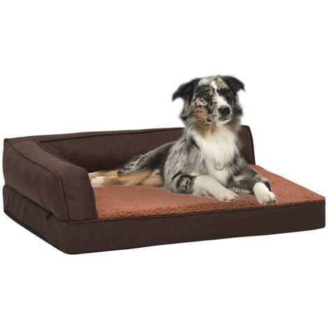 VidaXL Letto Cani Ergonomico Gommapiuma Grigio 60x42 cm in Similpelle