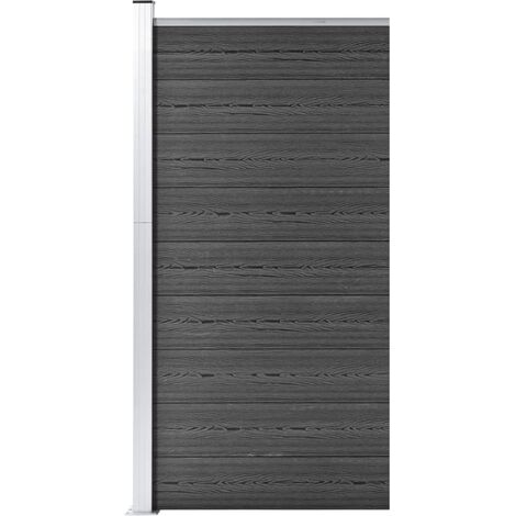 vidaXL Pannello di Recinzione in WPC 95x186 cm Nero