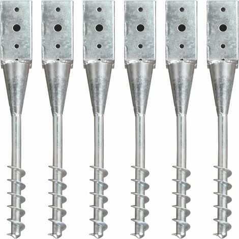 vidaXL Picchetti di Terra 6 pz Argento 7x7x56 cm in Acciaio