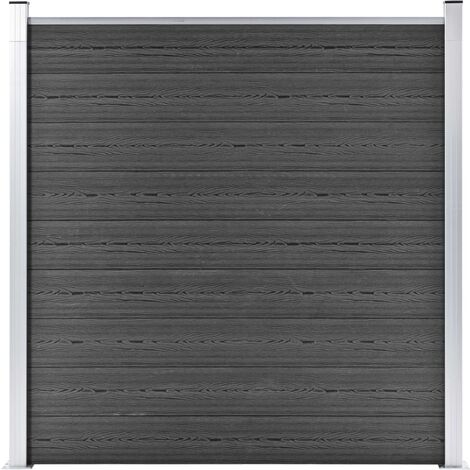 vidaXL Pannello di Recinzione in WPC 180x186 cm Nero