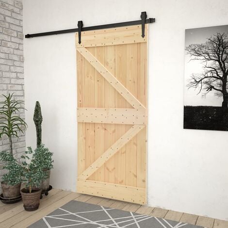 Porta in Legno massello di pino e finitura naturale disponibile in varie misure dimensioni: 90 x 210 cm