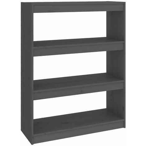 vidaXL Libreria/Divisorio Grigio 80x30x103,5 cm in Massello di