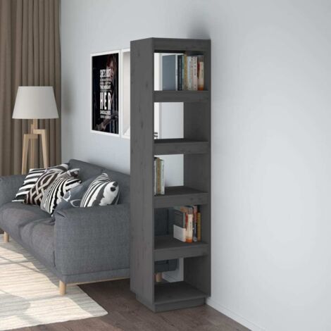 vidaXL Libreria/Divisorio Grigio 40x35x167 cm in Legno Massello