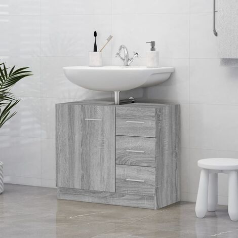 vidaXL Mobile Lavabo Grigio Sonoma 63x30x54 cm in Legno Multistrato