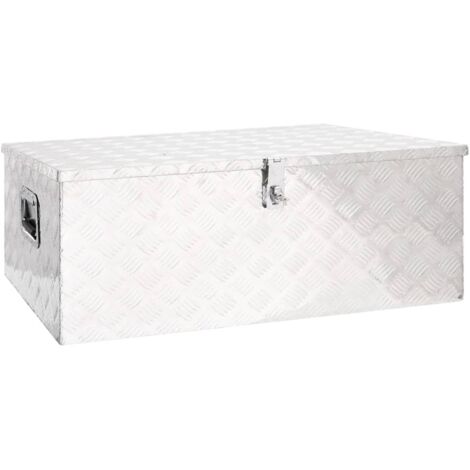 vidaXL Contenitore Portaoggetti Argento 100x55x37 cm in Alluminio