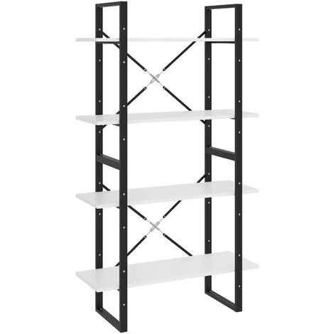 vidaXL Libreria a 4 Ripiani Bianca 80x30x140 cm in Legno Multistrato