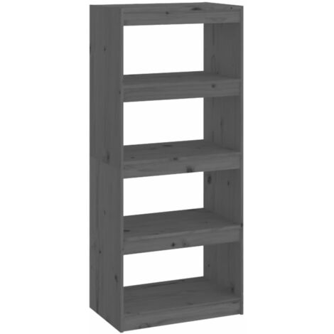 vidaXL Libreria/Divisorio Grigio 60x30x135,5 cm Legno Massello di