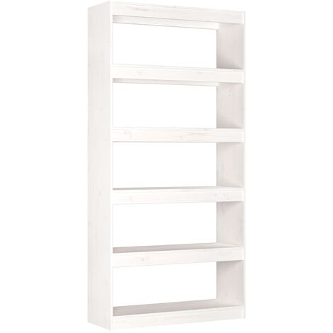 vidaXL Libreria/Divisorio Bianco 80x30x167,4 cm Legno Massello di Pino