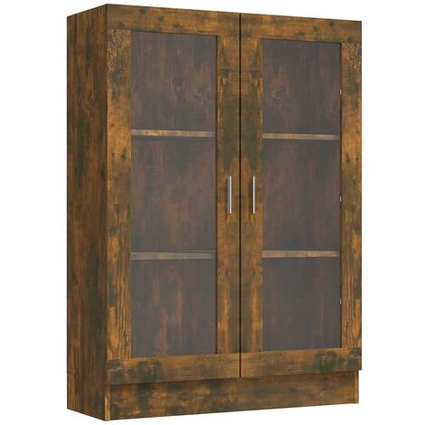 vidaXL Mobile Vetrina Rovere Fumo 82,5x30,5x115cm in Legno Multistrato