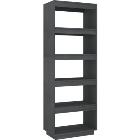 vidaXL Libreria/Divisorio Grigio 60x35x167cm in Legno Massello di