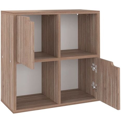 Libreria in legno design moderno con 4 scomparti e ante disponibili vari  colori colore : Rovere