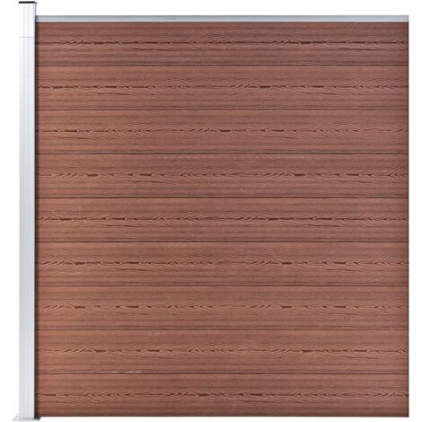 vidaXL Pannello di Recinzione in WPC 175x186 cm Marrone