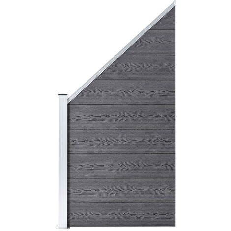 vidaXL Pannello di Recinzione in WPC 95x(105-180) cm Grigio