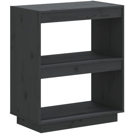vidaXL Libreria Grigia 60x35x71 cm in Legno Massello di Pino