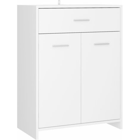 Credenza ideale per il bagno elegante con cassetto e 2 ante vari colori colore : Bianco