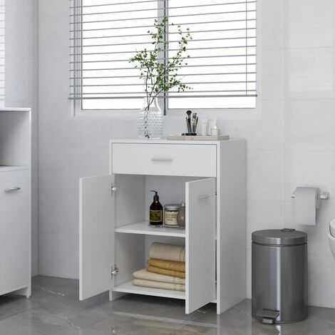 Credenza ideale per il bagno elegante con cassetto e 2 ante vari colori colore : Bianco