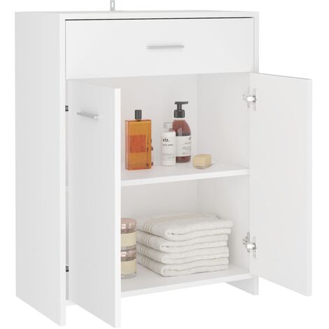 Credenza ideale per il bagno elegante con cassetto e 2 ante vari colori colore : Bianco