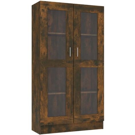vidaXL Mobile Vetrina Rovere Fumo 82,5x30,5x150cm in Legno Multistrato