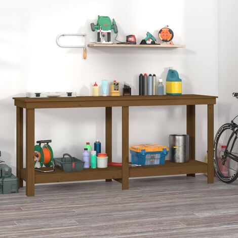 vidaXL Banco da Lavoro Ambra 180x50x80 cm in Legno Massello di Pino