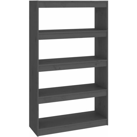 vidaXL Libreria/Divisorio Grigio 80x30x135,5 cm in Massello di