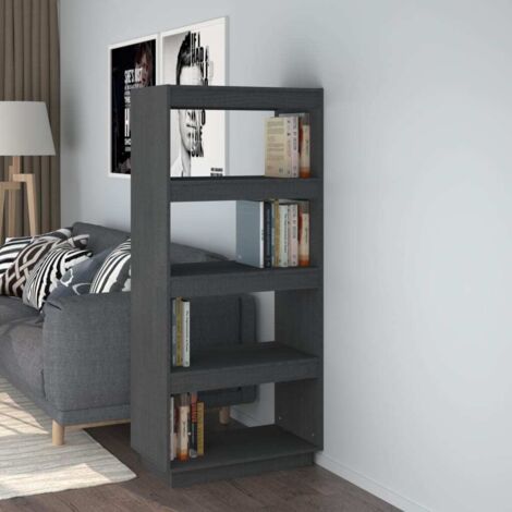 vidaXL Libreria/Divisorio Grigio 60x35x135cm in Legno Massello di