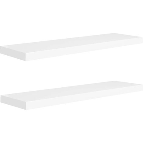 vidaXL Scaffali a Parete 2 pz Bianchi 90x23,5x3,8 cm in MDF