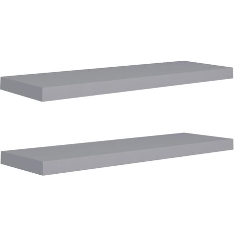 vidaXL Scaffali a Parete 2 pz Grigi 80x23,5x3,8 cm in MDF