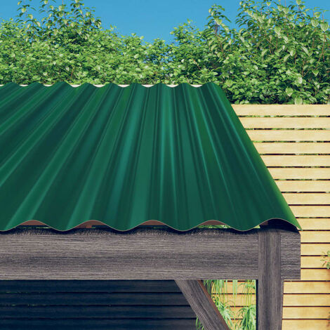 vidaXL Pannelli Tetto 12pz Acciaio Zincato Verde 80x36 cm