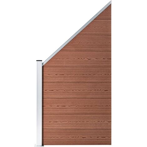 vidaXL Pannello di Recinzione in WPC 95x(105-180) cm Marrone