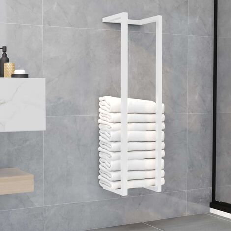 Portasciugamani Bianco 25x20x95 cm in Acciaio vidaXL