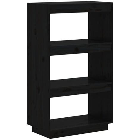 vidaXL Libreria/Divisorio Nero 60x35x103 cm in Legno Massello di Pino
