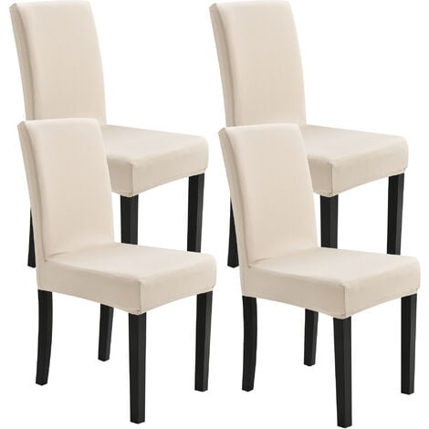Set da 4 fodere per sedie copertura elasticizzata disponibili varie  tonalità dimensioni : Color Sabbia