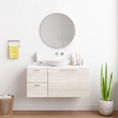 Specchio Rotondo da Parete Ø 60 cm Cornice in Alluminio disponibili vari  colori dimensioni : Bianco