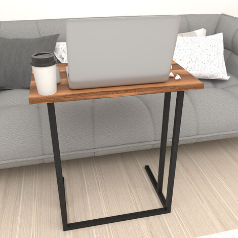 Tavolino basso da appoggio ideale per divano con telaio nero e piano vari  colori colore : Effetto