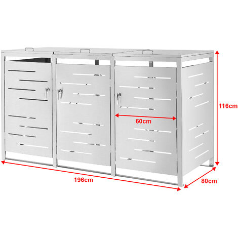 Copri Bidoni da esterni con 3 cabine da 240 L in acciaio zincato