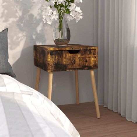 vidaXL Comodino Rovere Fumo 40x40x56 cm in Legno Multistrato