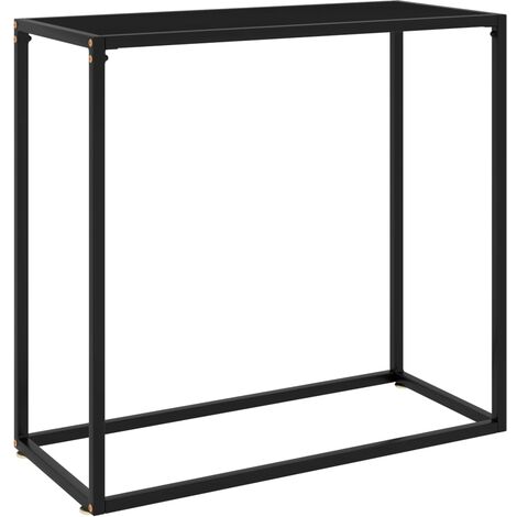 vidaXL Tavolo Consolle Nero 80x35x75 cm in Vetro Temperato