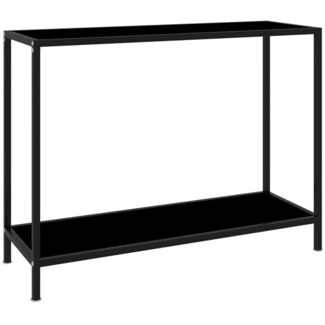 vidaXL Tavolo Consolle Nero 100x35x75 cm in Vetro Temperato